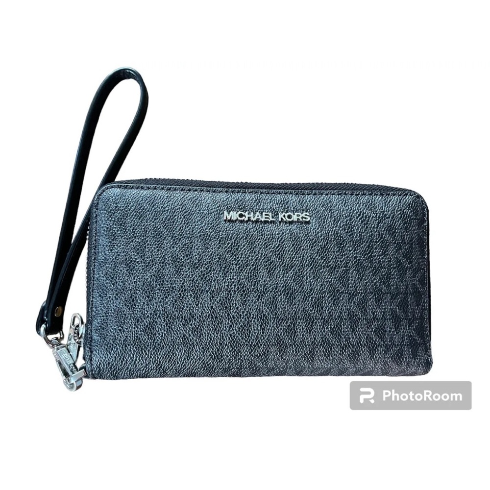 Michael Kors Large Logo Wristlet - Black